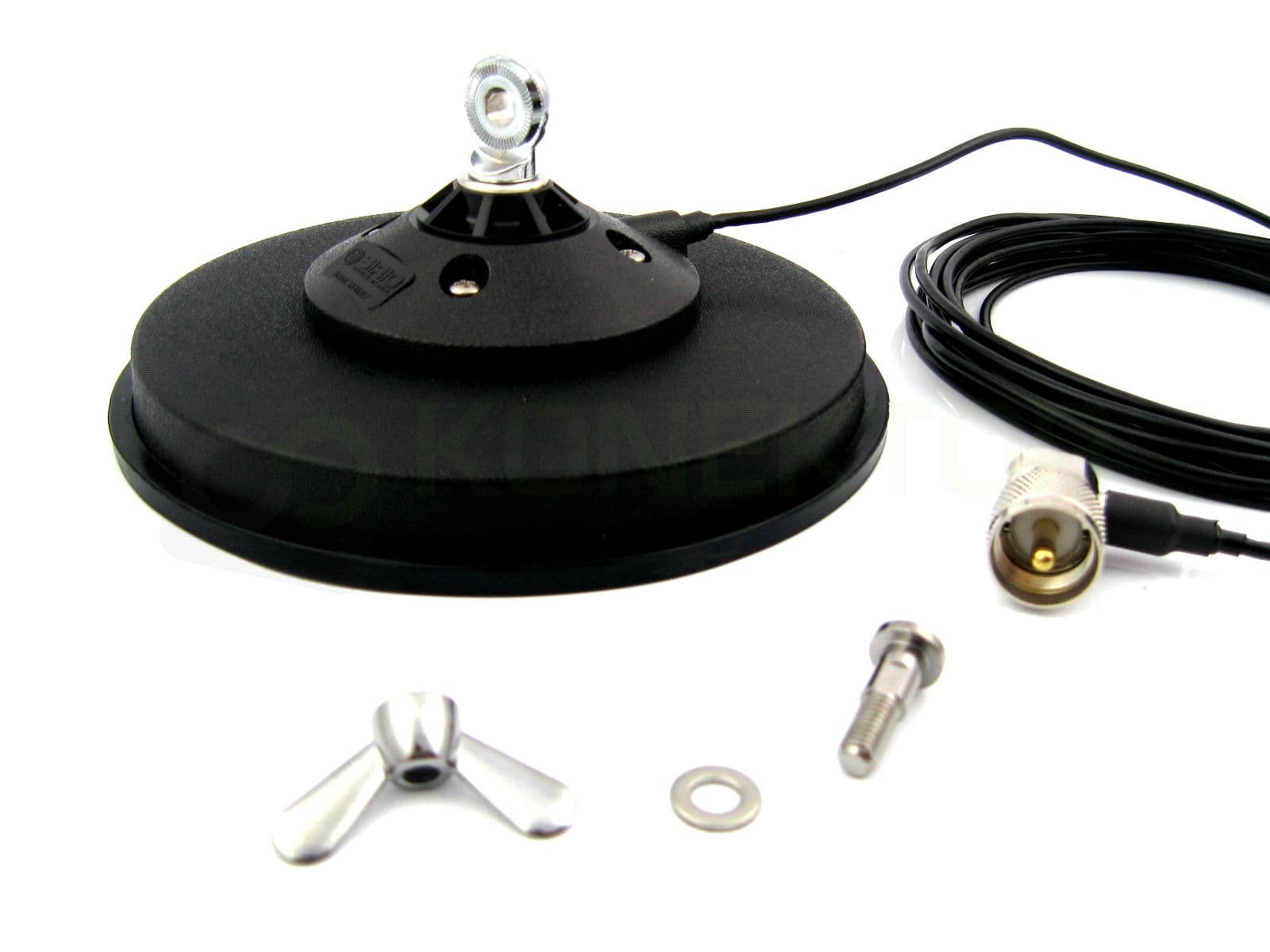 Podstawa magnetyczna 16cm SIRIO MAG 145 DV motylek z cienkim kablem 7m (grubość tylko 3mm), wtyk kątowy - BMW AUDI MERCEDES LEXUS VOLVO itp.
