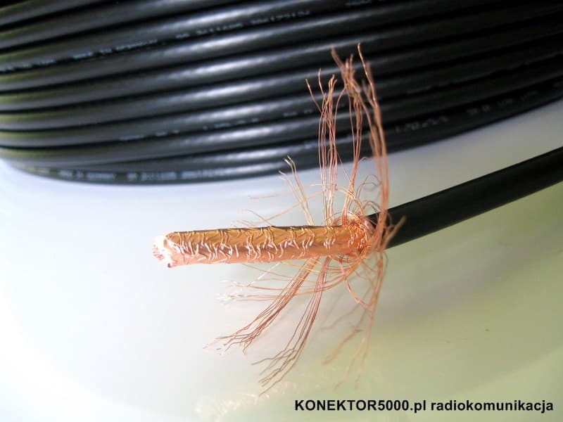Kabel niskostratny RF-7 SATEC GERMANY 20m + zalutowane wtyki UC-1 PTFE/Gold (okablowanie RF7 do HF/CB/VHF/UHF/skanery)