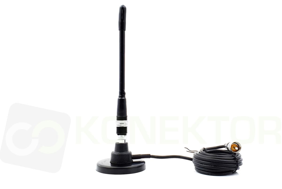 Solarcon A-108 PM najkrótsza dyskretna antena CB 26cm + super mocny mały magnes 80mm