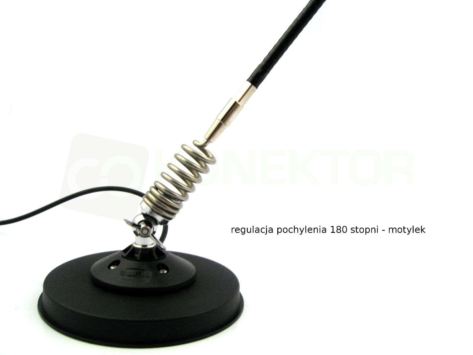 SIRIO DELTA 27 SUPERMAG mocny magnes 16cm Antena CB magnesowa helikalna 95cm dłuższy kabel 6m (z SIRIO MAG 145 DV)