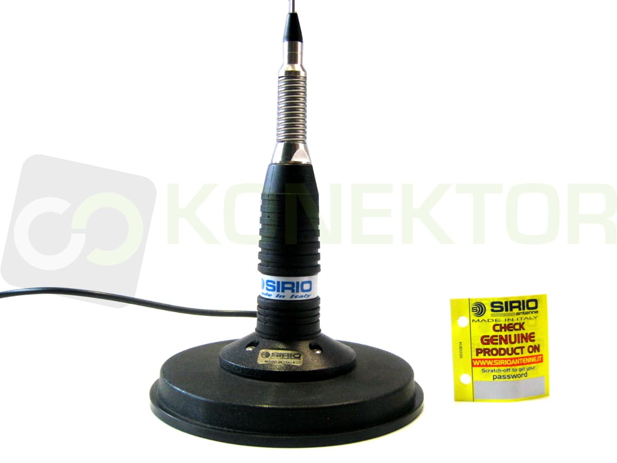 SIRIO ML-145 MAG 145 PL (magnes 16cm) 100% oryginał Italy Antena CB magnesowa 142cm dłuższy kabel 7 metrów