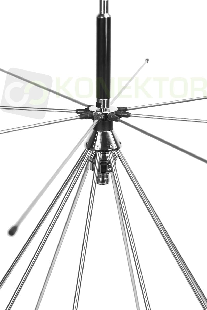 Antena bazowa SIRIO SD-1300U + okablowanie niskostratne 15m + miękki adapter do skanerów Uniden, Icom, AOR - instalacja antenowa do nasłuchu 25-1300MHz