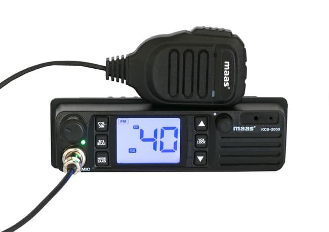 MAAS KCB-3000 CB radio 1-DIN z głośnikiem z przodu, VOX, zasilanie 12/24V - np. do ciężarówki, busa, traktora, kombajnu