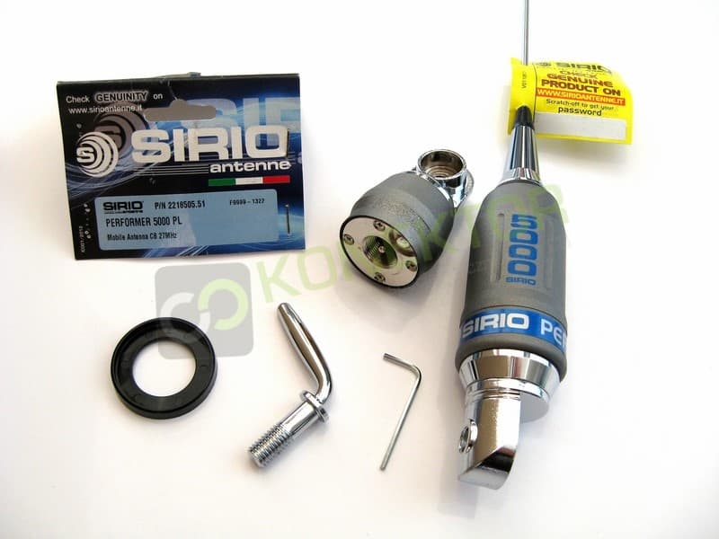 SIRIO PERFORMER 5000 PL + magnes 16cm SIRIO Antena CB magnesowa 196cm kabel 3,60m