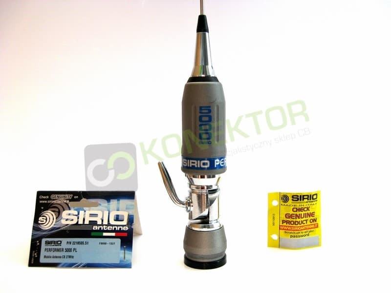 SIRIO PERFORMER 5000 PL + magnes 16cm SIRIO Antena CB magnesowa 196cm kabel 3,60m