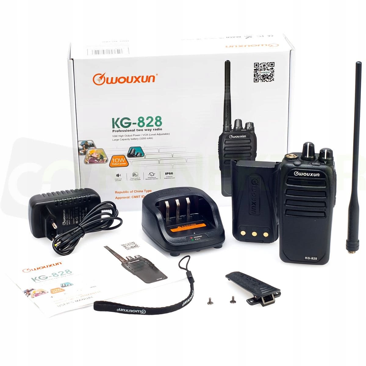 Wouxun KG-828 radiotelefon profesjonalny 10W VHF 136-174MHz POLSKA DYSTRYBUCJA, pełna polska instrukcja