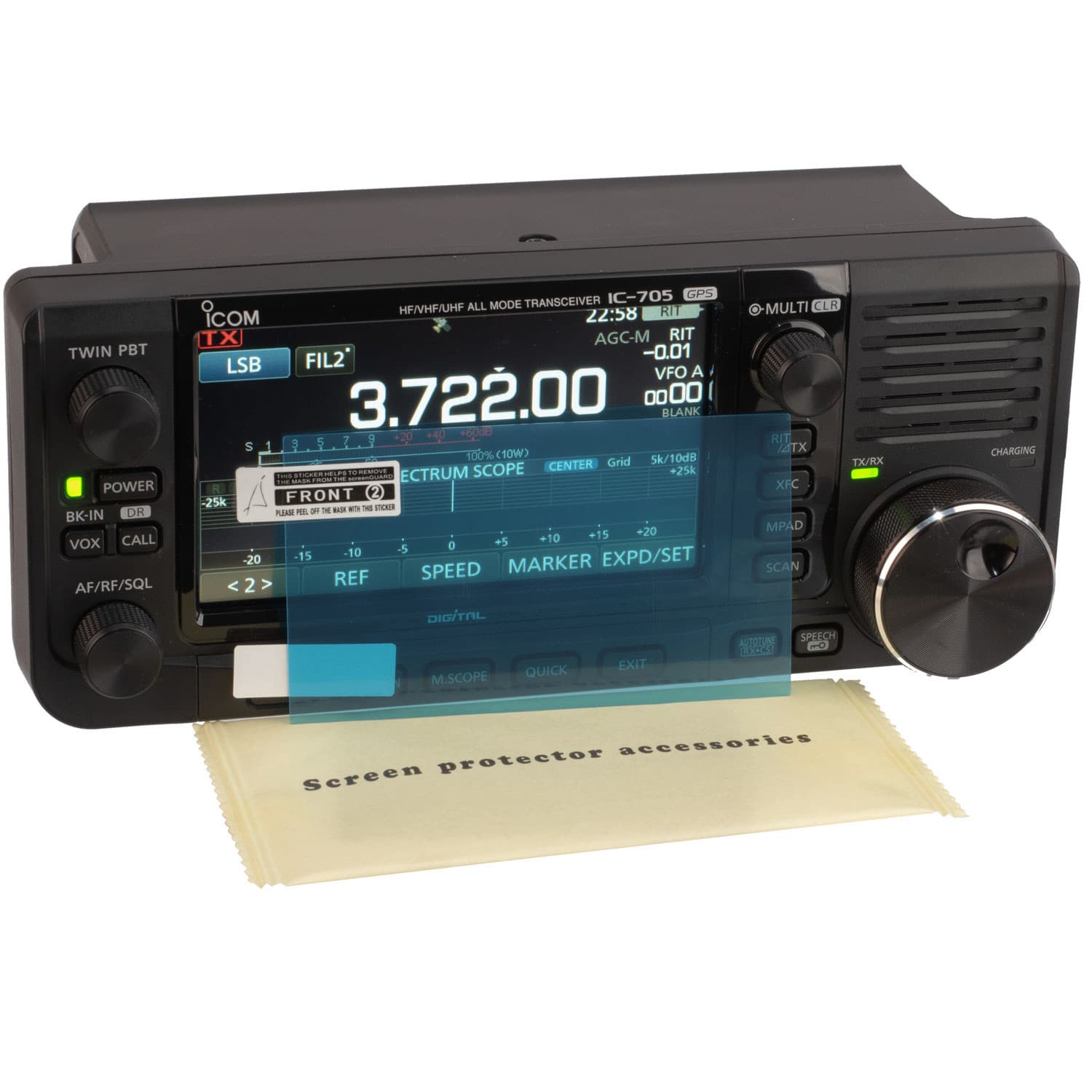 2x Folia ochronna na wyświetlacz do Icom IC-705 + zestaw do aplikacji - Radiora SCR-IC-705