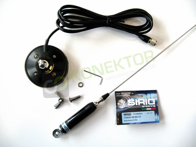 SIRIO TITANIUM 1000 MAG (TITANIUM1000) Antena CB magnesowa 100cm dłuższy kabel 5m