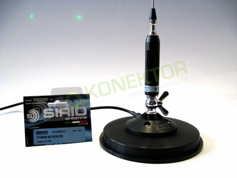SIRIO TITANIUM 800 SUPERMAG mocny magnes 16cm Antena CB magnesowa 82cm dłuższy kabel 5m