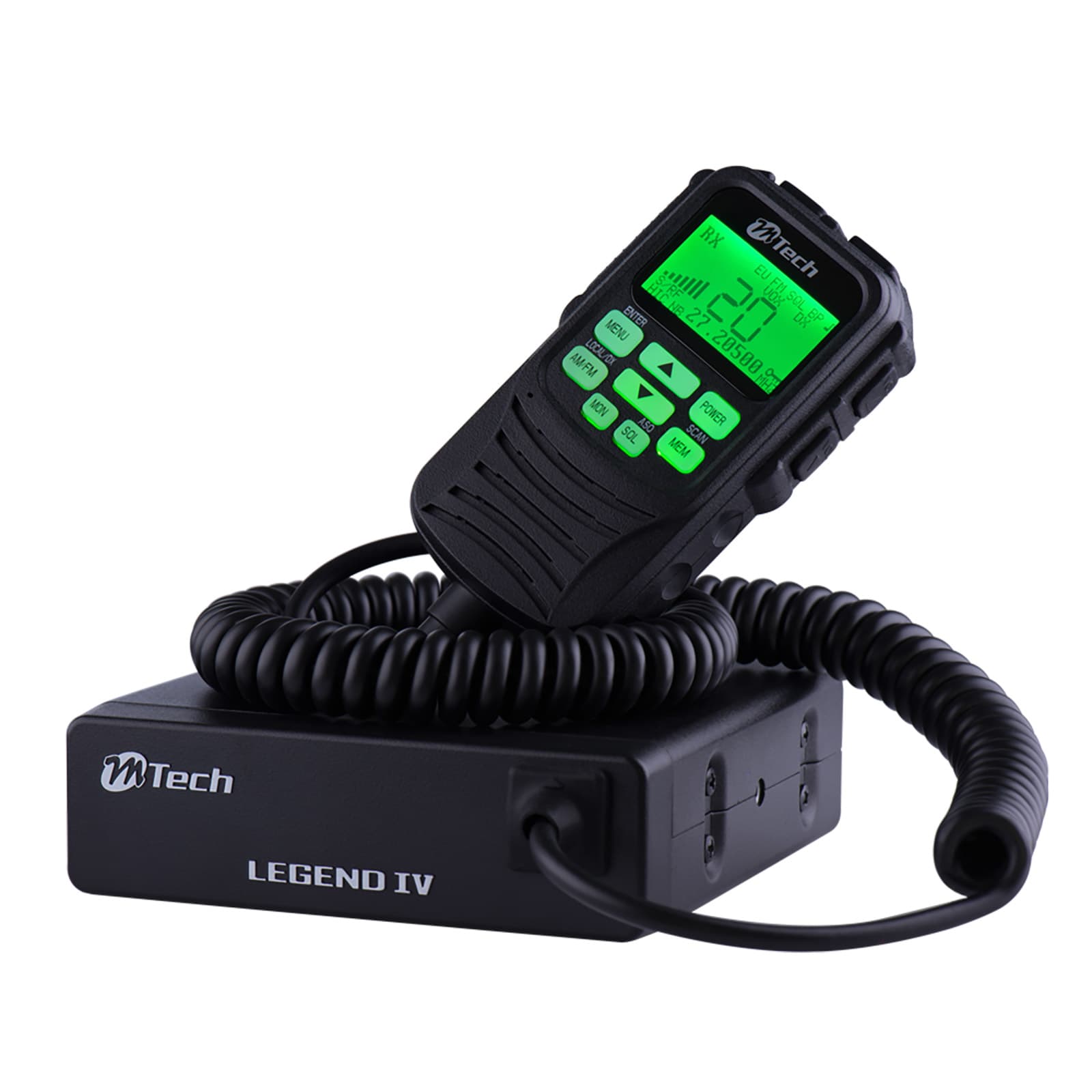 M Tech Legend IV CB radio w mikrofonie - 5 kolorów podświetlenia, dyskretny montaż MTech Legend 4