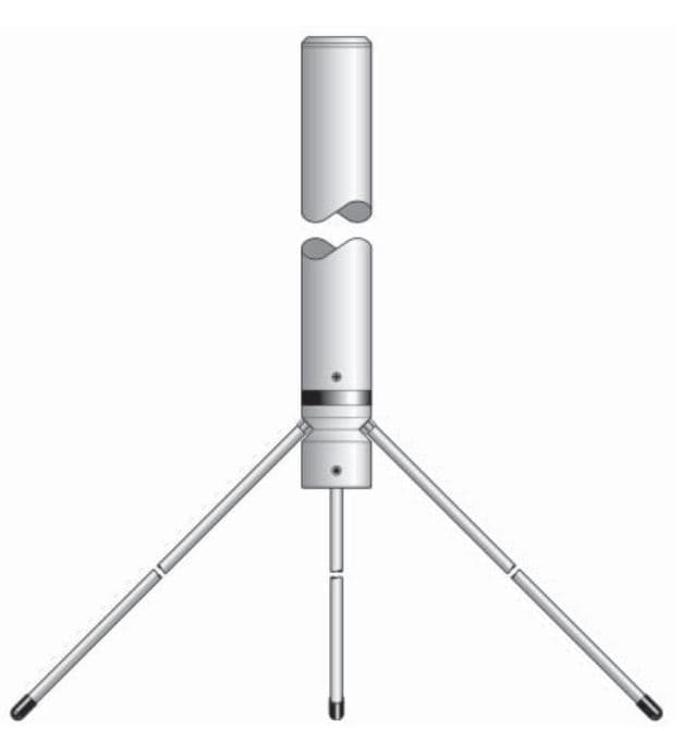 Sirio GP 160 LB-U antena bazowa pasmo VHF 145-175MHz 1/4 fali długość 70cm (aluminiowa) - nie wymaga strojenia