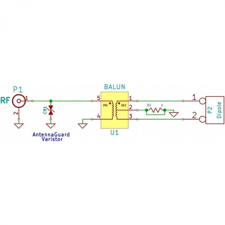 MINI BALUN 1:9 1.8-54MHz HF transformator antenowy do SDR, skanerów i odbiorników globalnych
