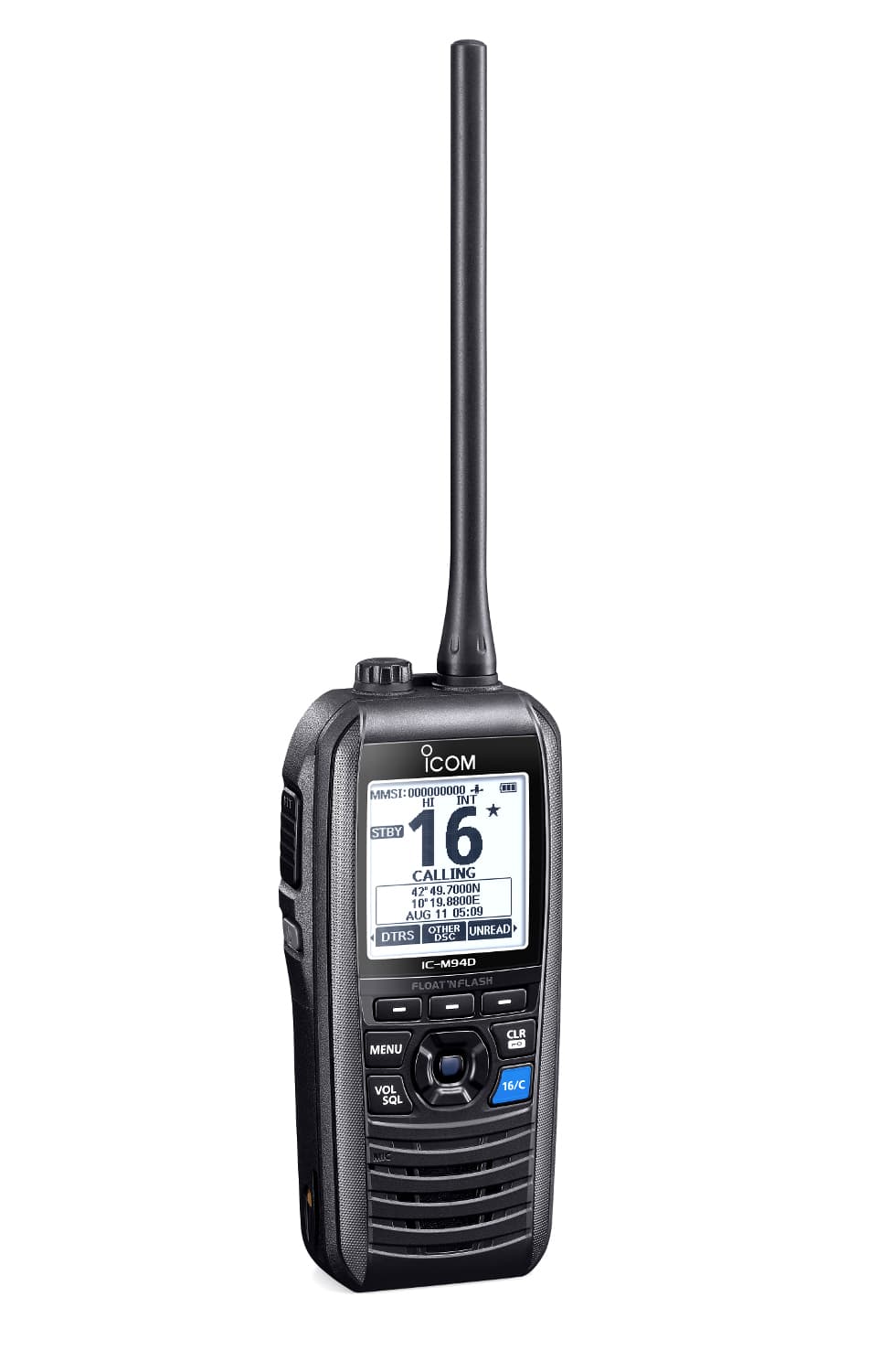 Icom IC-M94DE ręczny radiotelefon morski / jachtowy z GPS, AIS, DSC, IPX7, pływający, moc 6W Made in Japan