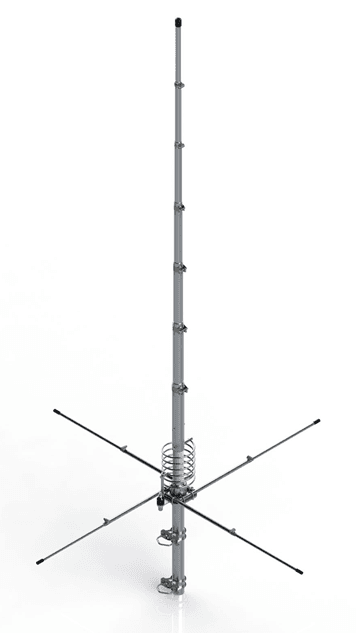 GRAZIOLI FE10V antena bazowa CB 763cm 5/8 fali z przeciwwagami 1/4 fali (26-30MHz)