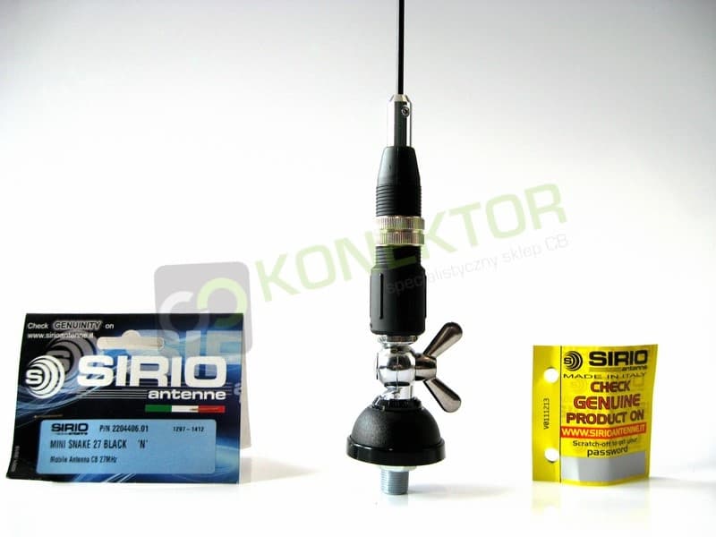 SIRIO MINI SNAKE 27 Antena CB montażowa (do montażu) 69cm kabel 4m + uchwyt klapowy SF-40