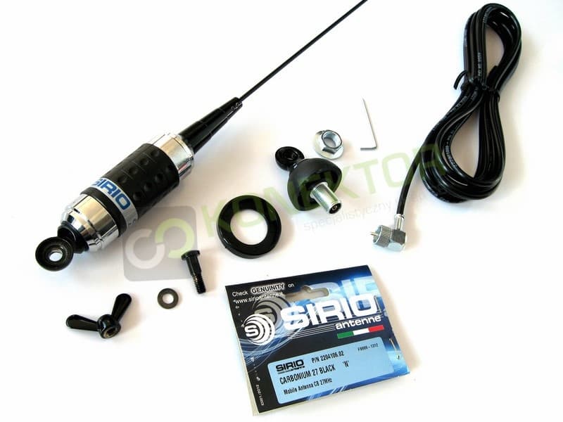 Sirio Carbonium 27 Black Antena CB montażowa 113cm kabel 4m