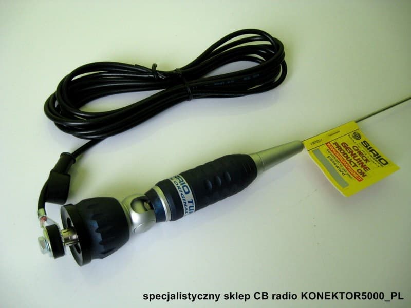 SIRIO TURBO 1000 z kablem 4m Antena CB montażowa 115cm (szybkie pochylanie) + UCHWYT RELINGOWY