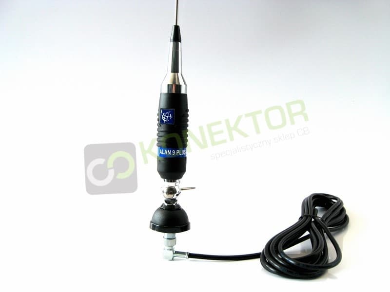 Midland Alan 9 Plus (z motylkiem) Antena CB 155cm kabel 4m + UCHWYT KLAPOWY SF-40