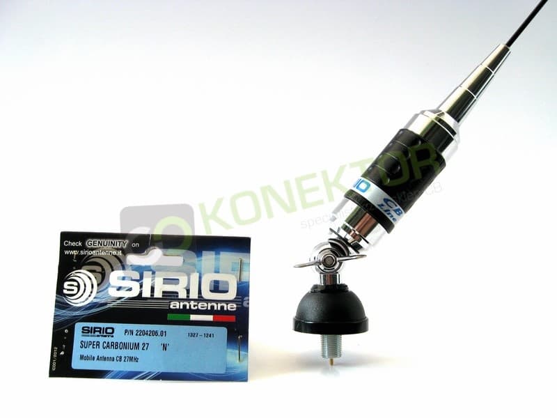 Sirio Super Carbonium 27 Antena CB 140cm kabel 4m + UCHWYT KLAPOWY SF-40