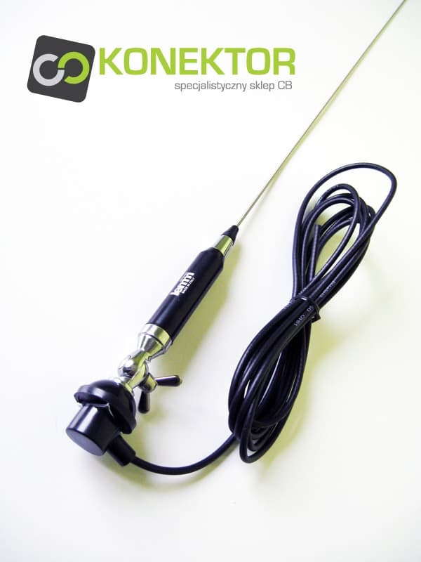 LEMM AT-1200 Antena CB 135cm kabel 4m + UCHWYT RELINGOWY BRV-3 - zestaw do montażu na relingu / lusterku