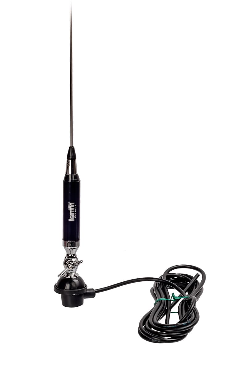 LEMM AT-1200 Antena CB 135cm kabel 4m + UCHWYT RELINGOWY BRV-3 - zestaw do montażu na relingu / lusterku
