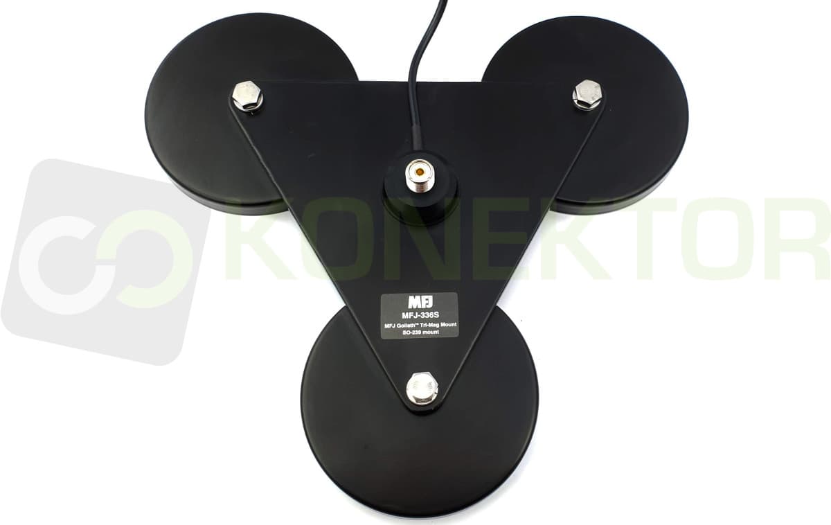MFJ GOLIATH supermocna potrójna podstawa magnetyczna 32cm złącze PL (SO-239)