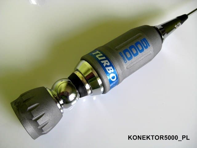 SIRIO TURBO 5000 z kablem 4m Antena CB  montażowa 196cm (szybkie pochylanie) + uchwyt relingowy BRV-3