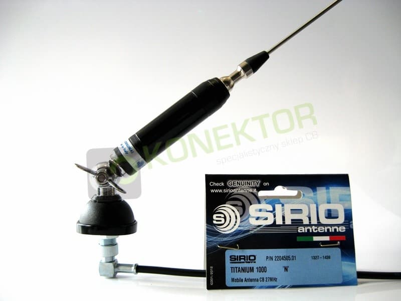 SIRIO TITANIUM 1000 (TITANIUM1000) Antena CB 98cm kabel 4m + UCHWYT KLAPOWY SF-40