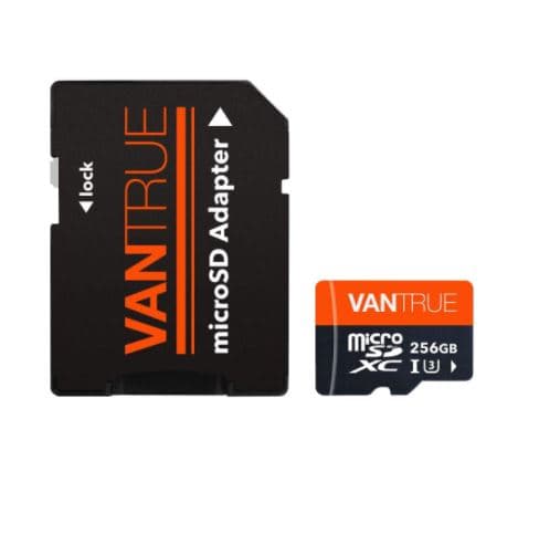 Oryginalna karta pamięci VANTRUE micro SD XC 256GB, przeznaczona do kamer np. samochodowych, monitoringu, GoPro, drona