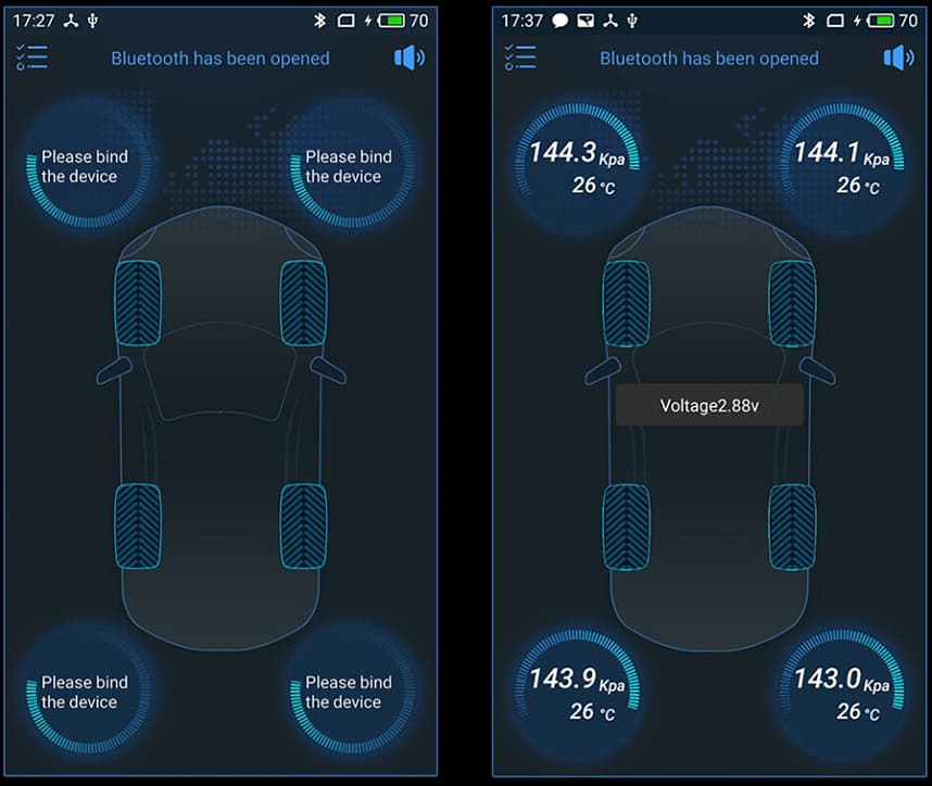 PRZECENA!! Czujniki ciśnienia opon do samochodu V11 BLE TPMS bluetooth - do aplikacji TPMS II Android / iOS