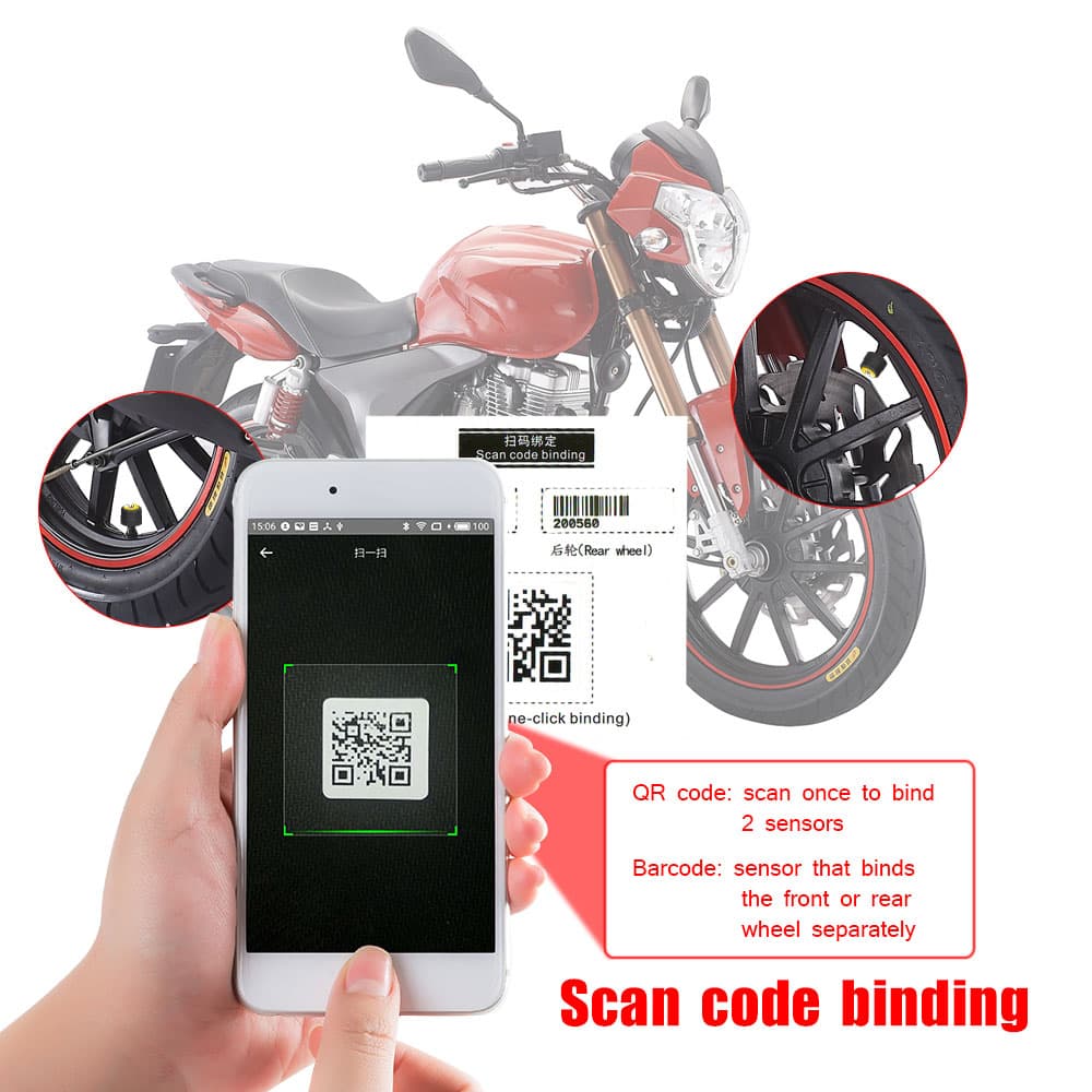Czujniki ciśnienia opon do motocykla - MOTO BLE TPMS bluetooth - do aplikacji Motorcare Android / iOS