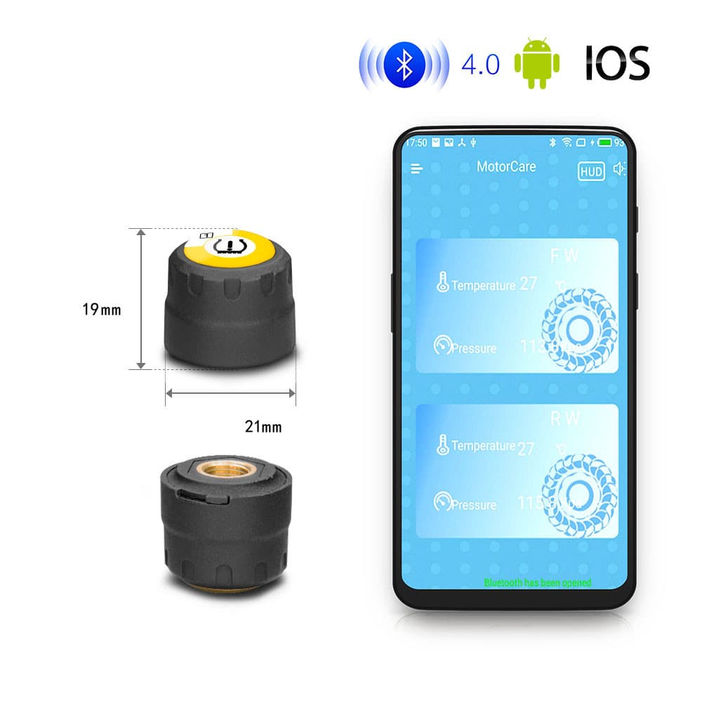 Czujniki ciśnienia opon do motocykla - MOTO BLE TPMS bluetooth - do aplikacji Motorcare Android / iOS