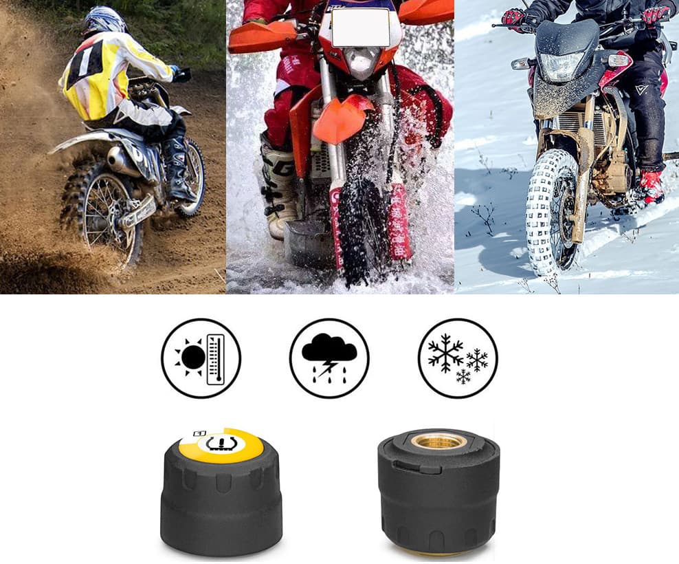 Czujniki ciśnienia opon do motocykla - MOTO BLE TPMS bluetooth - do aplikacji Motorcare Android / iOS