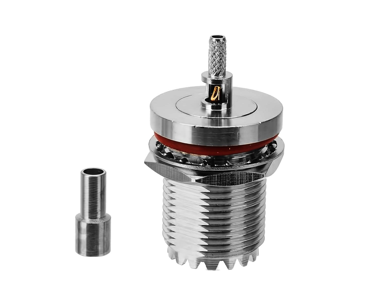 Gniazdo SO-239 zaciskane na cienki kabel RG-174, RG-178, RG-316 - do wtyków UC-1 - RADIORA