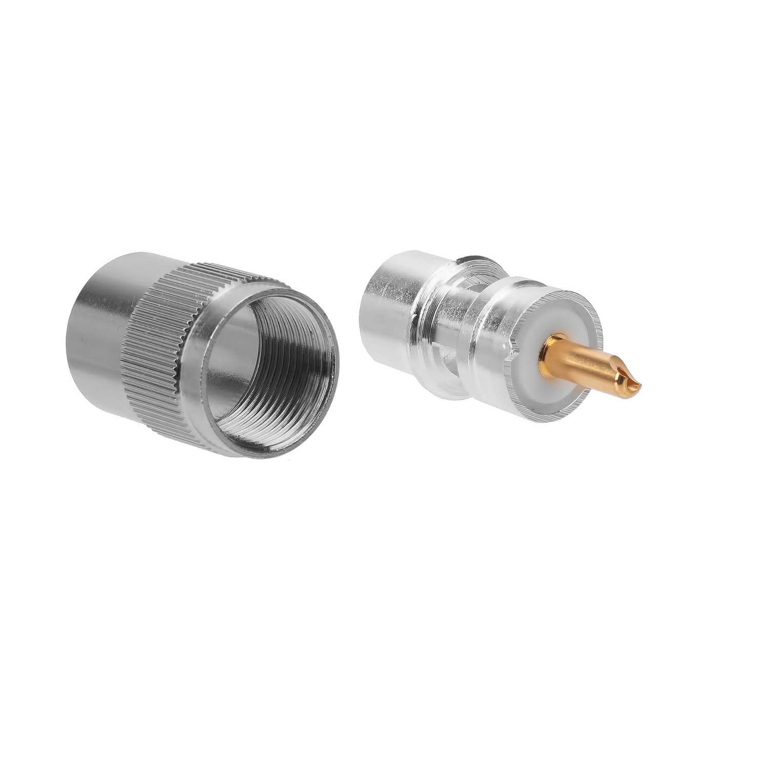 Wtyk UC-1 lutowany nakręcany na przewód RF-7, UltraFlex 7, Aircell-7 ~7mm średnicy PTFE/Gold RADIORA (PL-259/7 krótki 30mm)