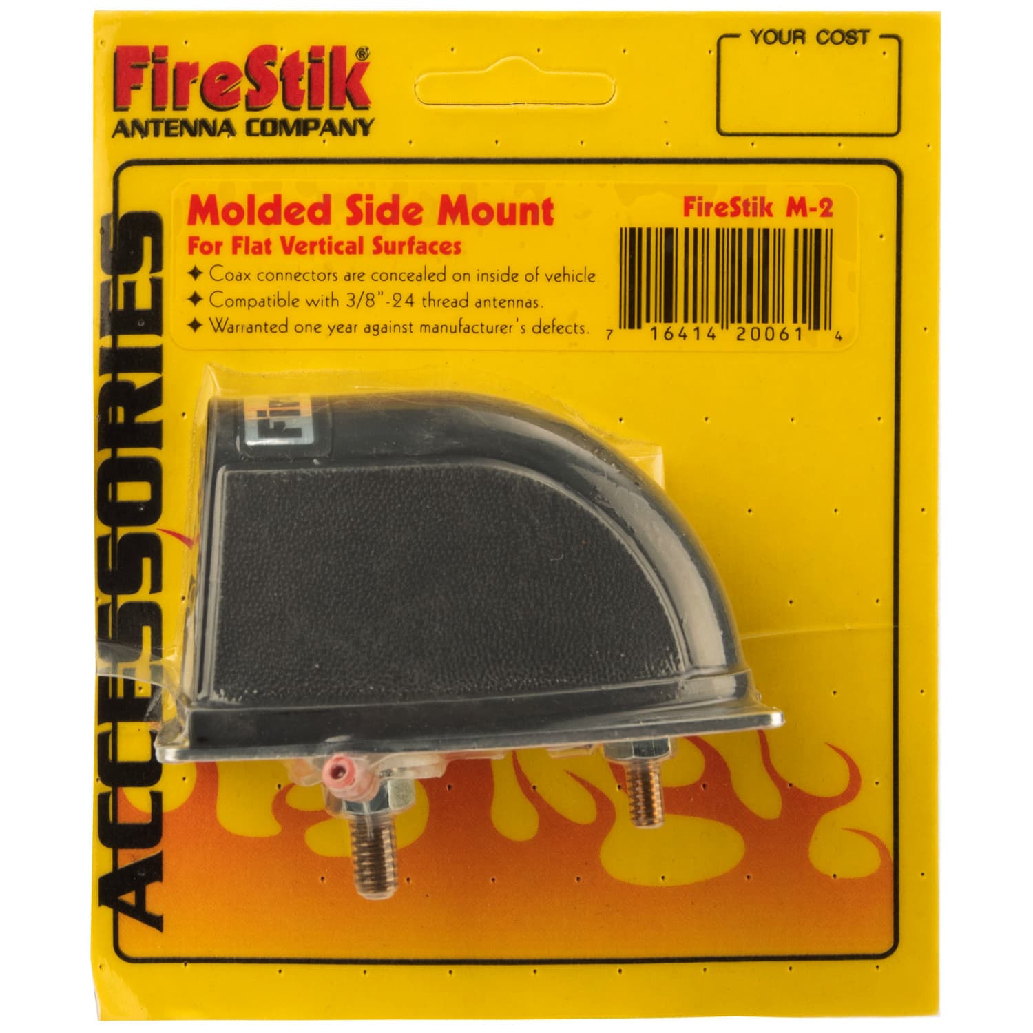 FireStik M-2 głowica 3/8 boczna 90 stopni - do montażu z boku pojazdu np. do anten CB FS-2, FS-3, FL-3, Flex Log, Twin Log