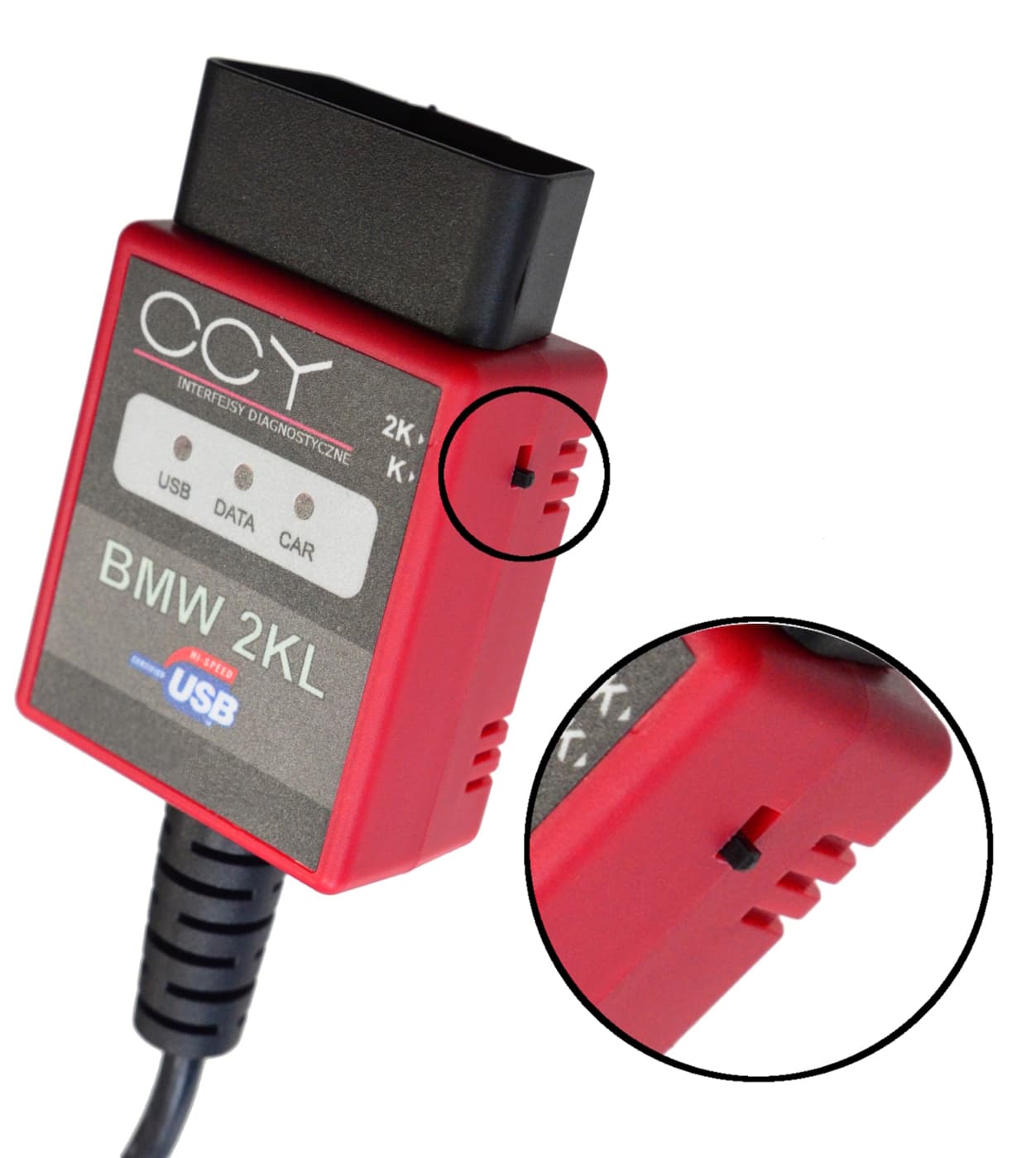 Polski interfejs diagnostyczny OBD-2 BMW 2KL USB CCY / kabel do komputera PC do BMW seria E (do INPA, NCS Expert, Ediabas itp.)