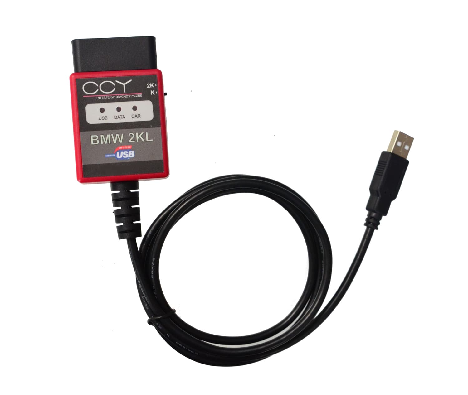 Polski interfejs diagnostyczny OBD-2 BMW 2KL USB CCY / kabel do komputera PC do BMW seria E (do INPA, NCS Expert, Ediabas itp.)