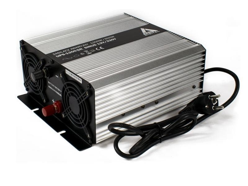 ZASILACZ AWARYJNY (UPS + AVR + PROSTOWNIK) 12V AZO UPS-1200SR Sinus 1200W/600W 12V/230V