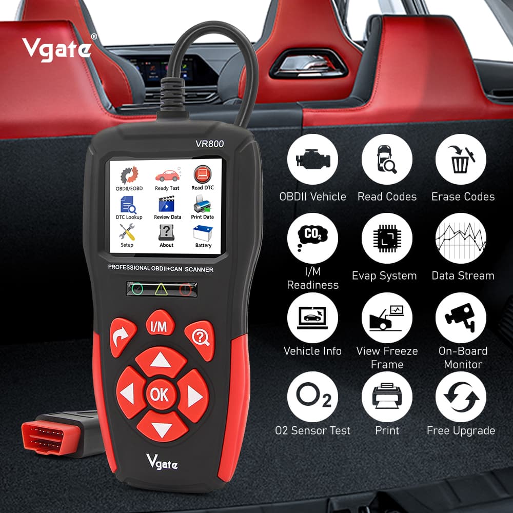 Vgate VR800 skaner interfejs diagnostyczny OBD-2 - z językiem polskim - uniwersalny tester 59 marek samochodów