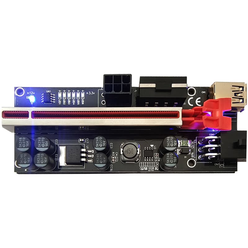 Riser 010S Plus PCI-E 1x 4x 8x 16x USB 3.0 pozłacane gniazda np. do koparki kryptowalut (VER010s Gold) RTX 3060 RTX 3080 RTX 3090