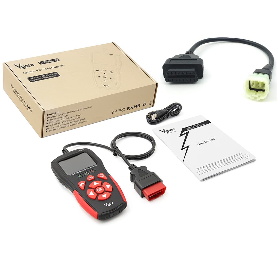 Diagnostyka motocykli KTM - Zestaw skaner błędów Vgate VR800 z językiem polskim + adapter KTM
