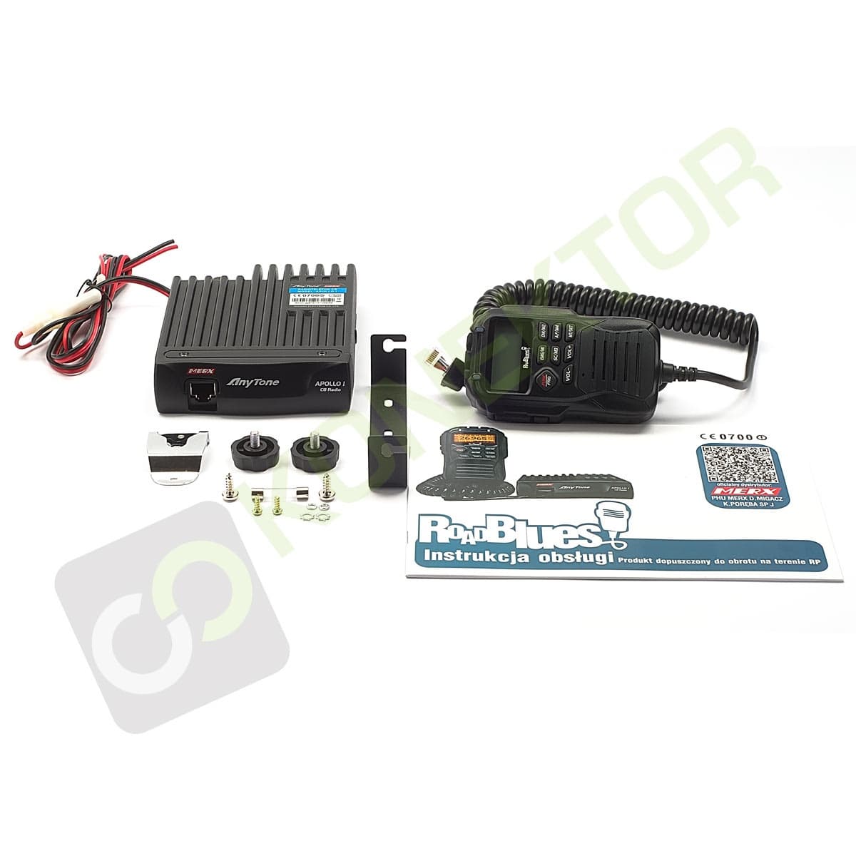 AnyTone Apollo I Road Blues V2.5 + SIRIO ML-145 MAG 142cm kabel 3,60m zestaw - CB radio do dyskretnego montażu