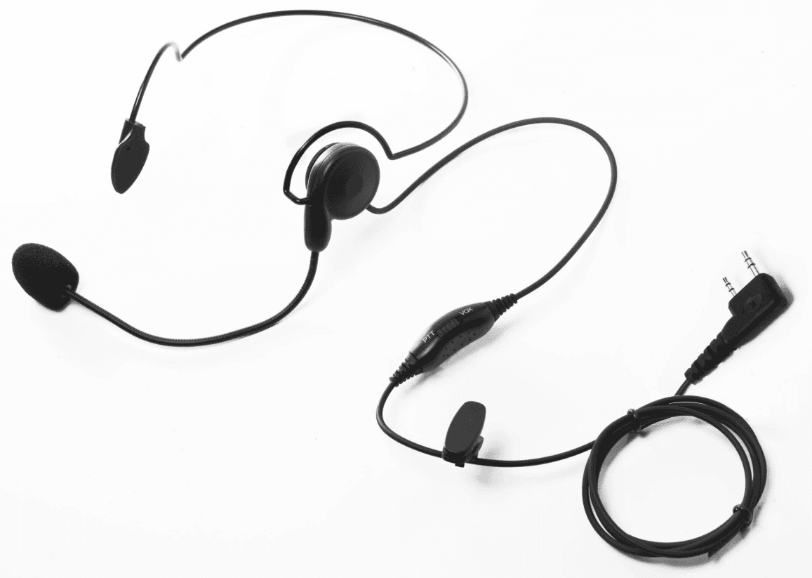RADIORA HS-UV5R zestaw słuchawkowy z mikrofonem na pałąku - wtyk K 2-pin Kenwood, Baofeng, Wouxun, TYT, Intek itp.