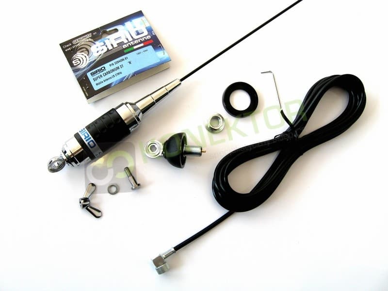 Sirio Super Carbonium 27 Antena CB 140cm + SIRIO MAG 145 DV 16cm kabel 3,60m