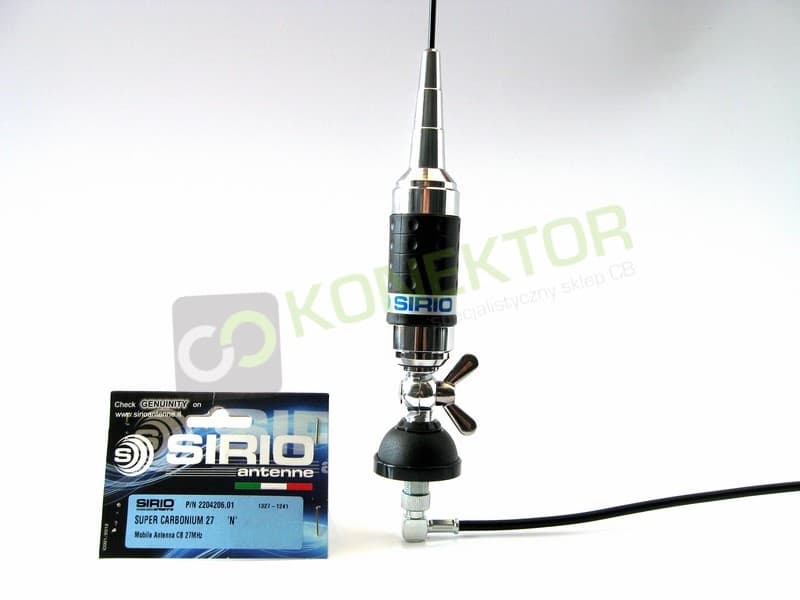 Sirio Super Carbonium 27 Antena CB 140cm + SIRIO MAG 145 DV 16cm kabel 3,60m