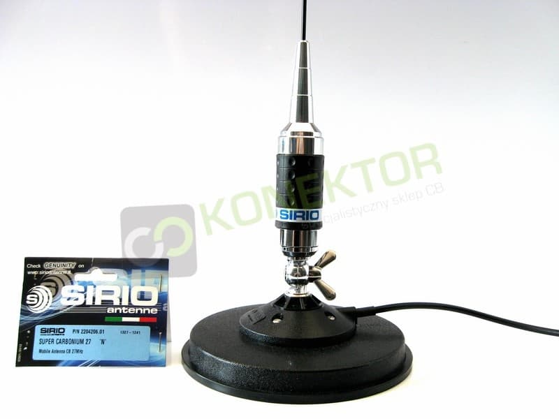 Sirio Super Carbonium 27 Antena CB 140cm + SIRIO MAG 145 DV 16cm kabel 3,60m