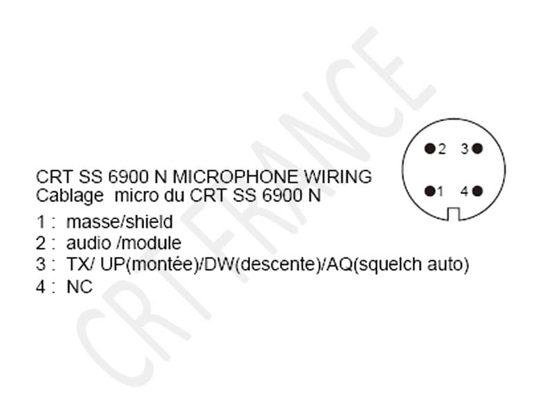 Mikrofon dynamiczny do CRT 6900 ORYGINALNY 4-pin, także do: DX-5000, Intek HR-5500