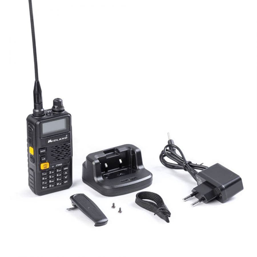 Midland CT590S Export radiotelefon ręczny 5W 136-174/400-480MHz + skaner częstotliwości (radio przenośne VHF UHF)