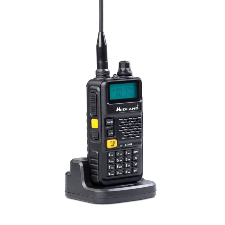 Midland CT590S Export radiotelefon ręczny 5W 136-174/400-480MHz + skaner częstotliwości (radio przenośne VHF UHF)